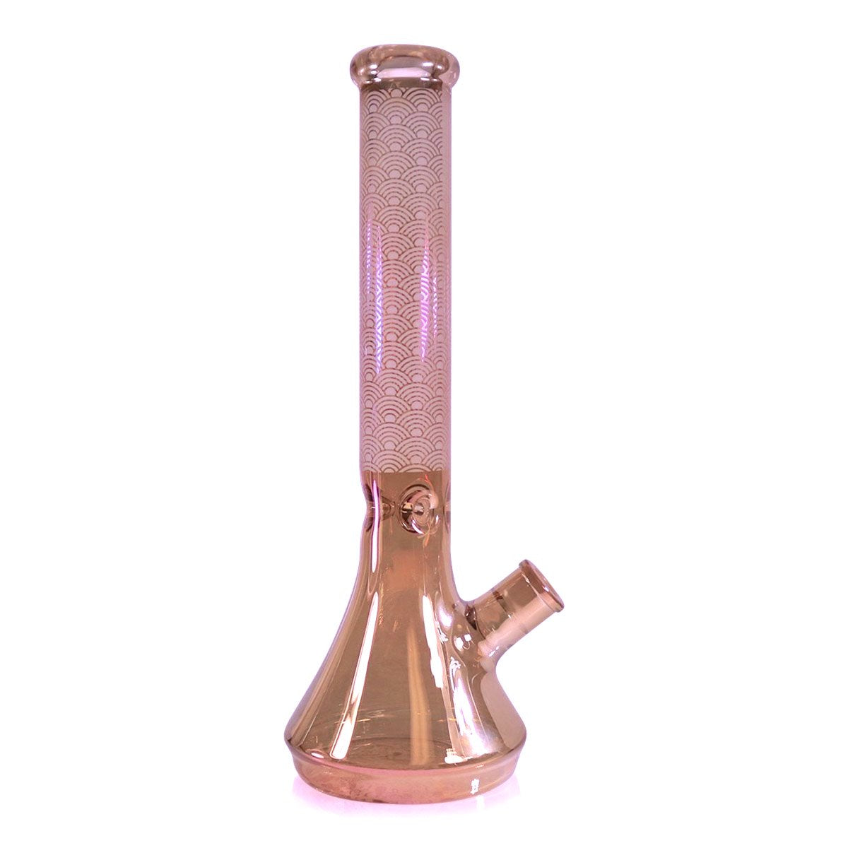 9mm 16" Heavyweight Beaker w/ Etched Damask & Arch Design - Assorted Electroplated Colors [WP-G-269]