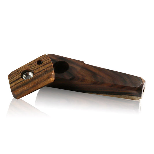 WOOD WORKS 3.75" WOODEN SMOKING PIPE W/ SWIVEL LID AND PASS THROUGH #WW10