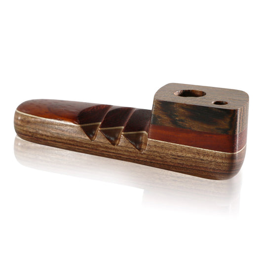 WOOD WORKS 3.75" WOODEN SMOKING PIPE W/ SWIVEL LID AND PASS THROUGH #WW11