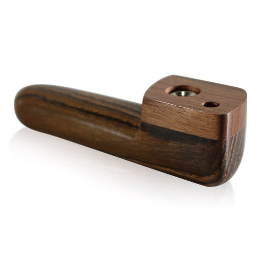 WOOD WORKS 3.5" WOODEN SMOKING PIPE W/ SWIVEL LID AND PASS THROUGH #WW12