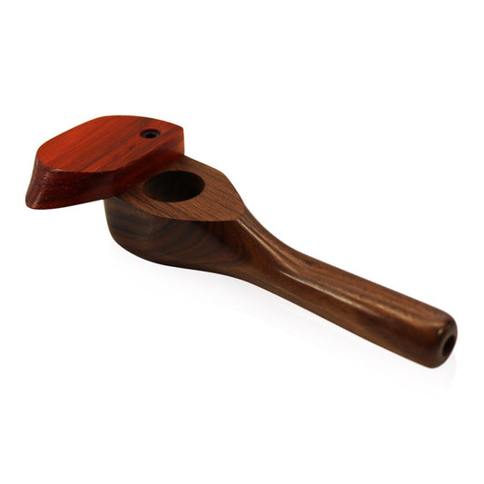 WOOD WORKS 4" WOODEN SMOKING PIPE W/ SWIVEL LID #WW13