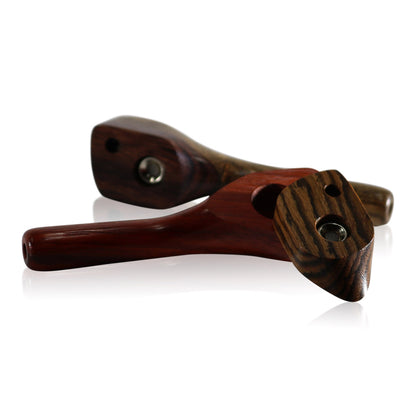 WOOD WORKS 4" WOODEN SMOKING PIPE W/ SWIVEL LID AND PASS THROUGH #WW14