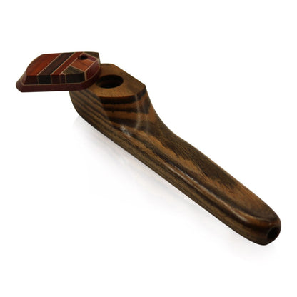 WOOD WORKS 6" WOODEN SMOKING PIPE W/ SWIVEL LID #WW21