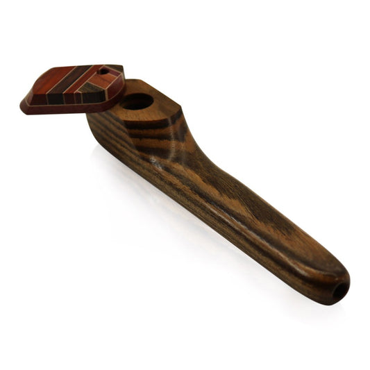 WOOD WORKS 6" WOODEN SMOKING PIPE W/ SWIVEL LID #WW21