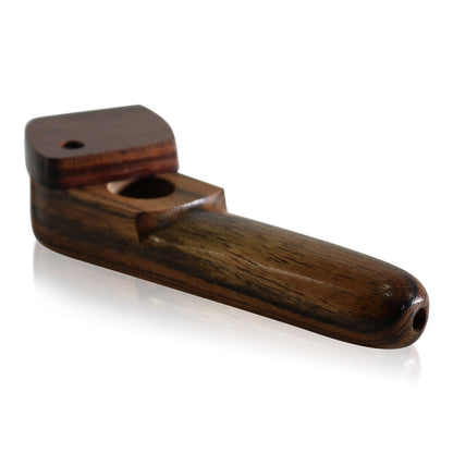 WOOD WORKS 3.25" WOODEN SMOKING PIPE W/ SWIVEL LID #WW7