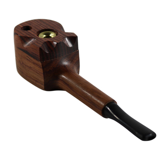 #Z5 "THE MILL" 4" WOODEN PIPE WITH SWIVEL LID AND PASSTHROUGH