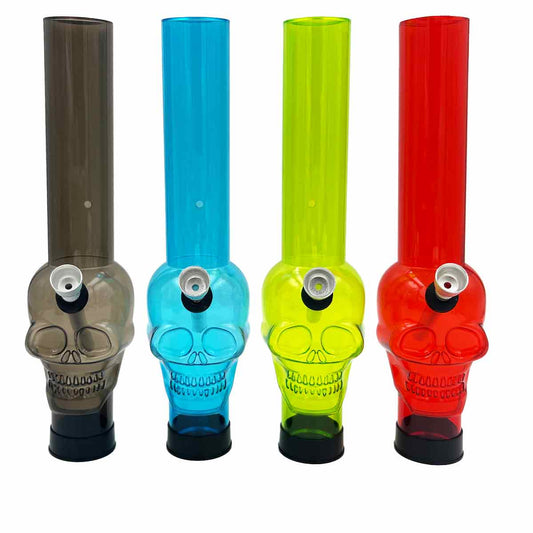 10” Acrylic Water Pipe - Skull Shape - Assorted Colors [WP-A-2]