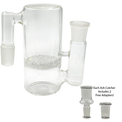 14mm & 18mm Dual-Joint XL Ash Catchers w/ 2 FREE Adapters! [AC-18]