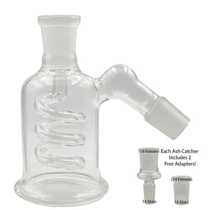 14mm & 18mm Dual-Joint XL Ash Catchers w/ 2 FREE Adapters! [AC-18]