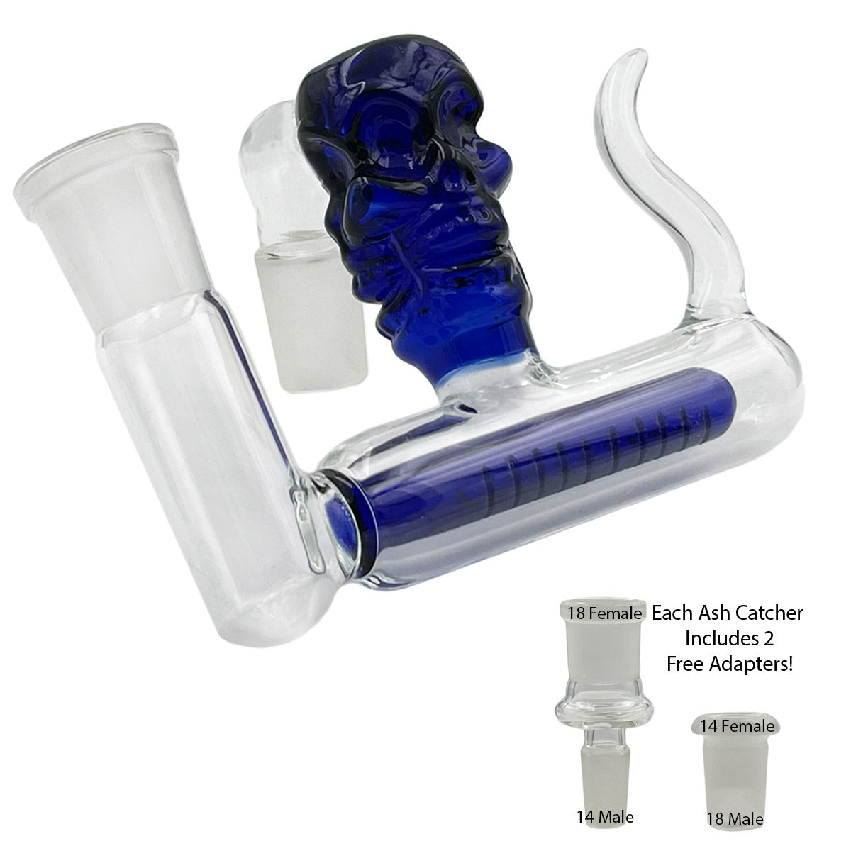 14mm & 18mm Dual-Joint XL Ash Catchers w/ 2 FREE Adapters! [AC-18]