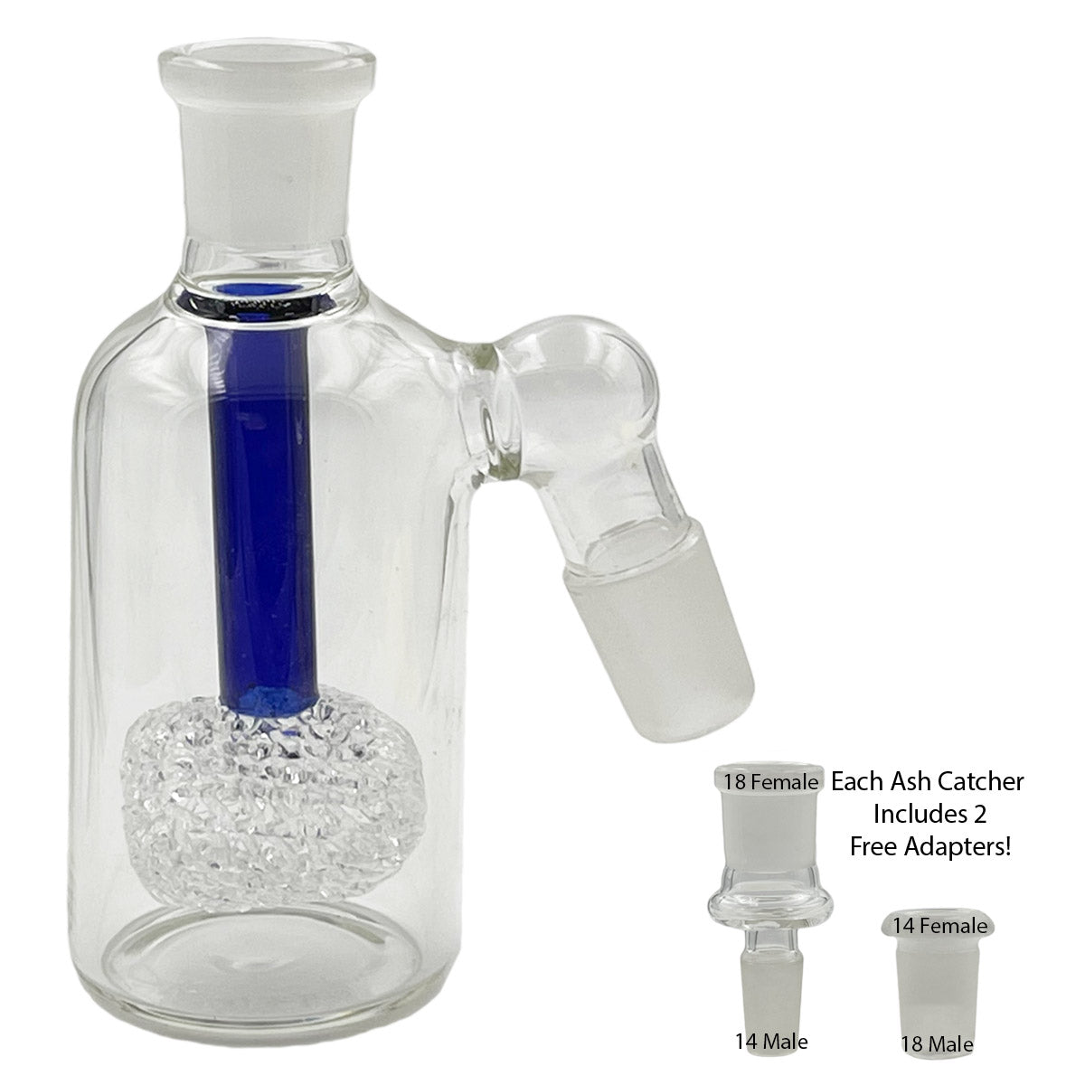 14mm & 18mm Dual-Joint XL Ash Catchers w/ 2 FREE Adapters! [AC-18]
