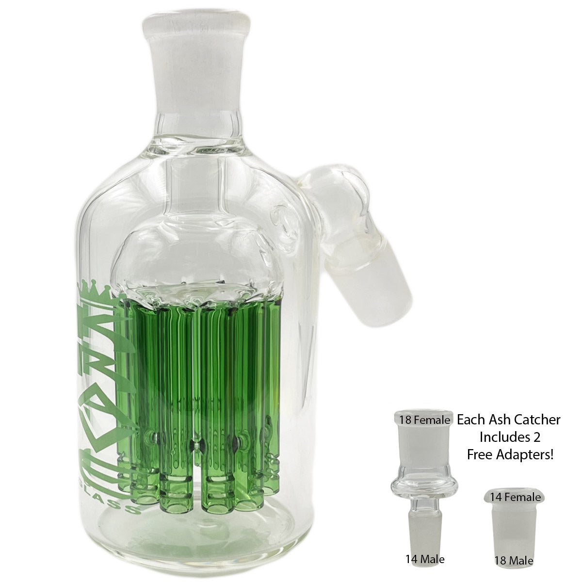 14mm & 18mm Dual-Joint XL Ash Catchers w/ 2 FREE Adapters! [AC-18]