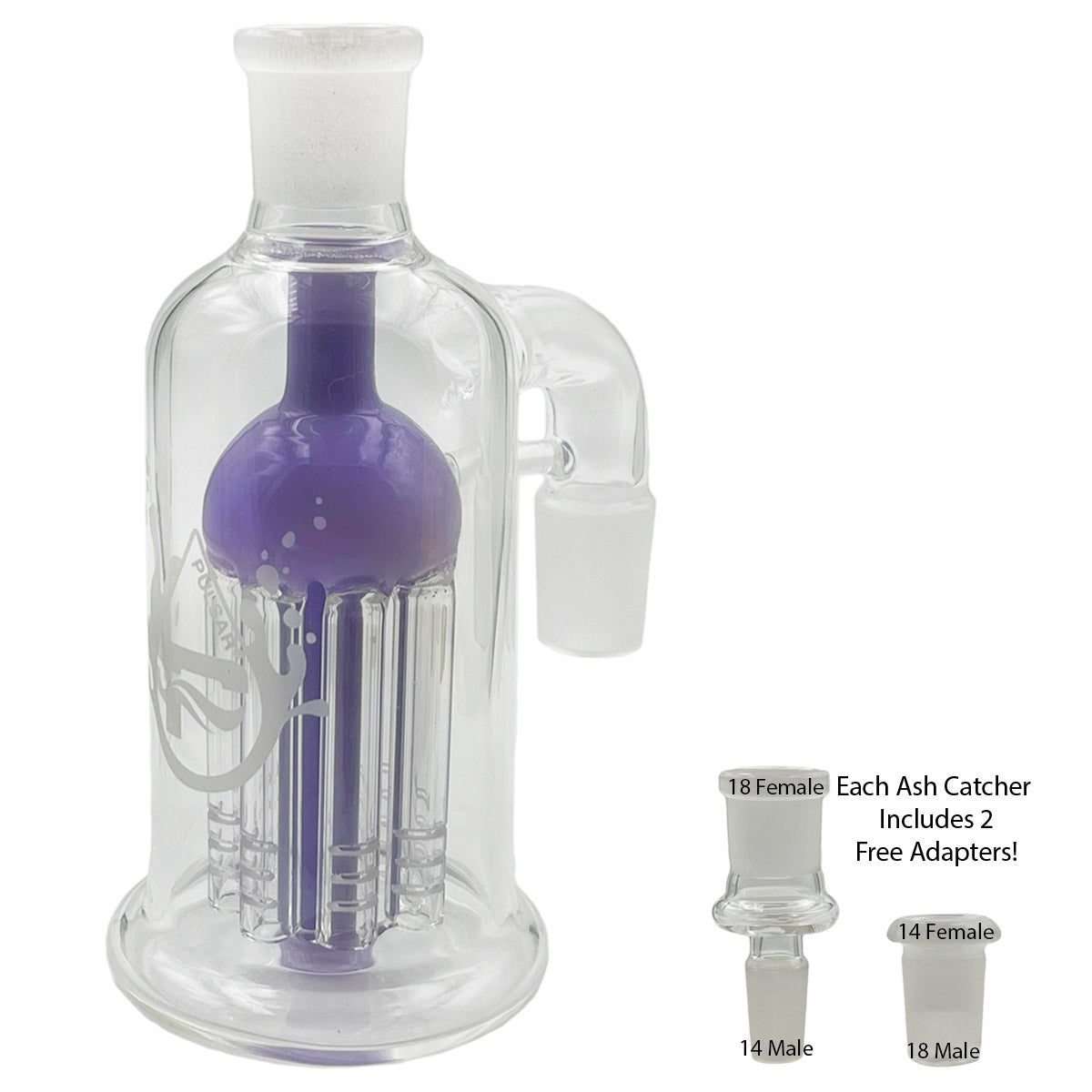 14mm & 18mm Dual-Joint XL Ash Catchers w/ 2 FREE Adapters! [AC-18]