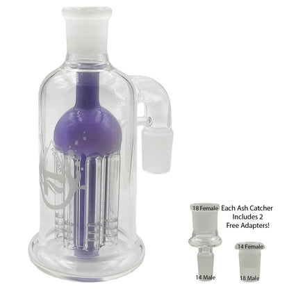 14mm & 18mm Dual-Joint XL Ash Catchers w/ 2 FREE Adapters! [AC-18]