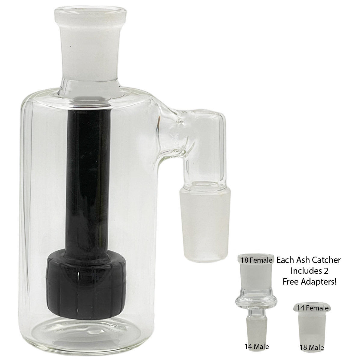 14mm & 18mm Dual-Joint XL Ash Catchers w/ 2 FREE Adapters! [AC-18]
