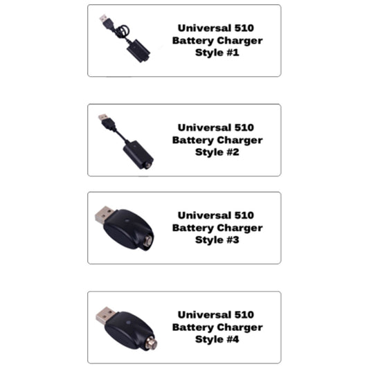 Universal 510 Battery Chargers - Individually Packaged - Assorted Styles [BTY-C]