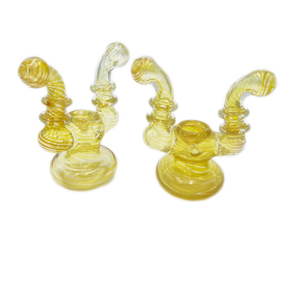 5.75" Fumed Glass Bubbler For Two [BUB-G-DBL]