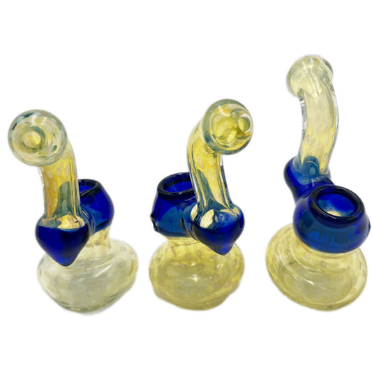 6.5" Fumed Thick Glass Sherlock Bubbler w/ Color Burst [BUB-G-L3]