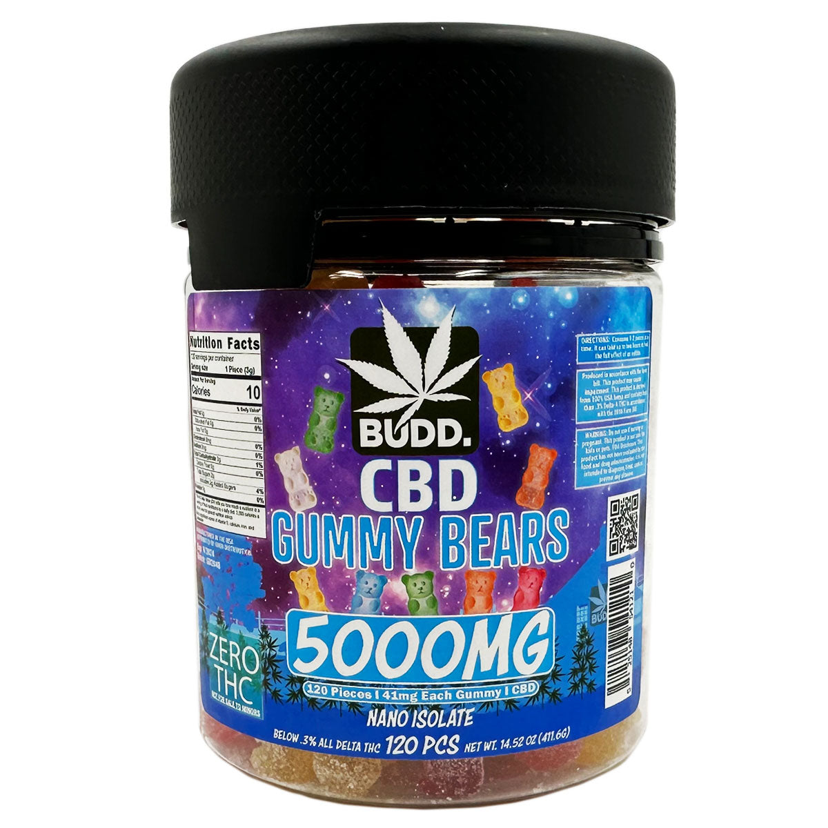 Budd. XXL Jars of Gummy Worms & Bears 5,000mg [C-B-G-5000]