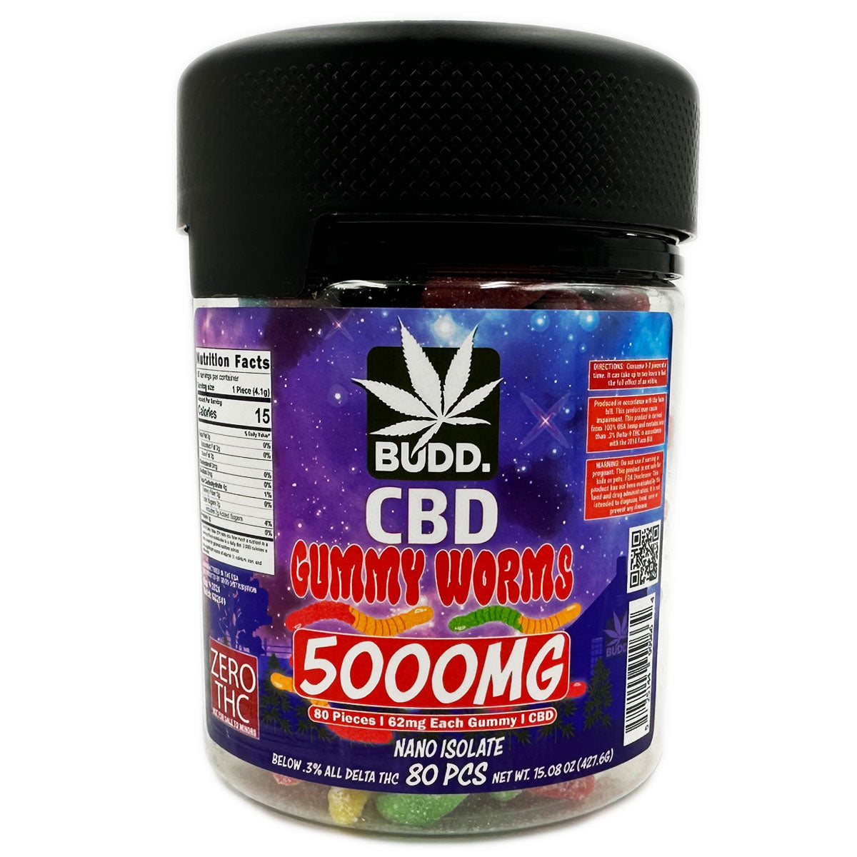 Budd. XXL Jars of Gummy Worms & Bears 5,000mg [C-B-G-5000]