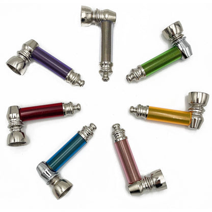 2.75" Basic Cheap Metal Hand Pipe - Nickel - Assorted Colors [HP-M-CA99]