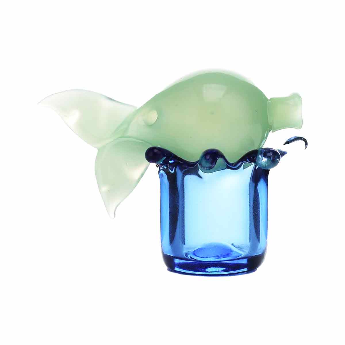 28mm Bubble Style Glass Dolphin Tail Carb Cap w/ Holder [CC-G-50]