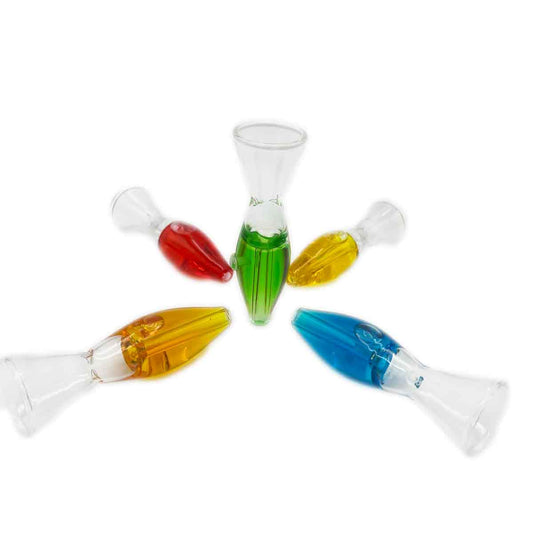 4.25" Glass Freezable Lava Lamp Chillum w/ HUMUNGOUS Bowl - Assorted Colors [CLM-G-13]