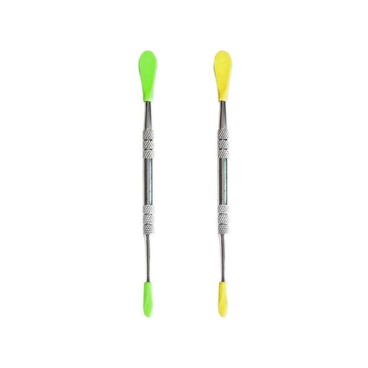 5" Metal Dab Tool w/ Silicone Tip Covers - Assorted Colors [DAB-M-12]