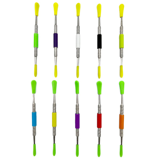 4.75" Dab Tool w/ Silicone Center & Tip Covers - Assorted Colors  [DAB-M-12B]