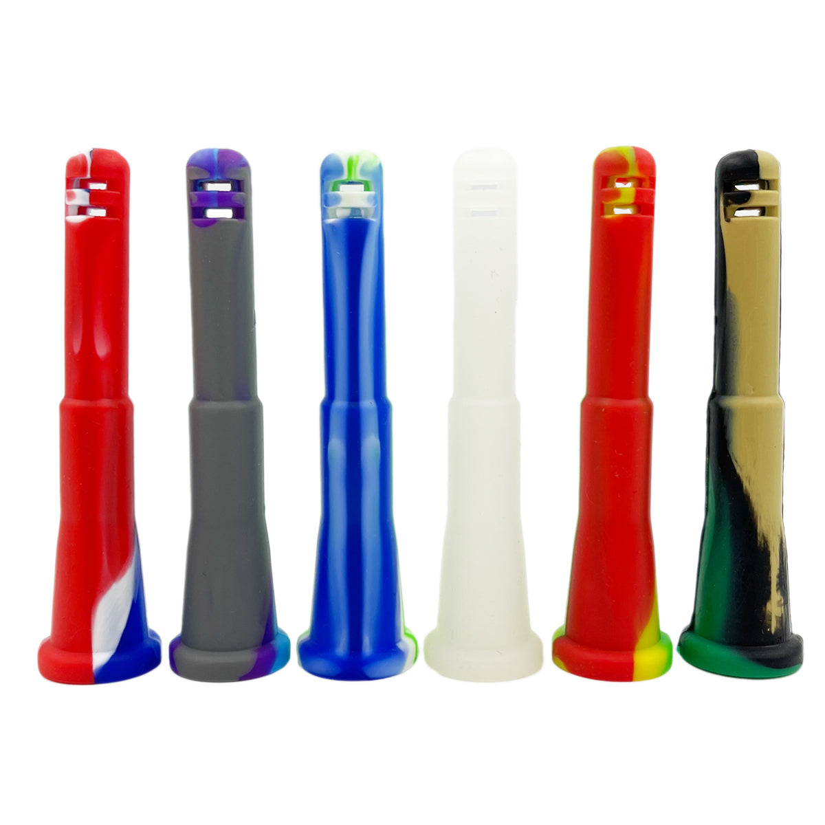 18mm to 14mm Slitted Diffused Silicone Downstem - Assorted Colors (4”) [DS-S-4-18/14]