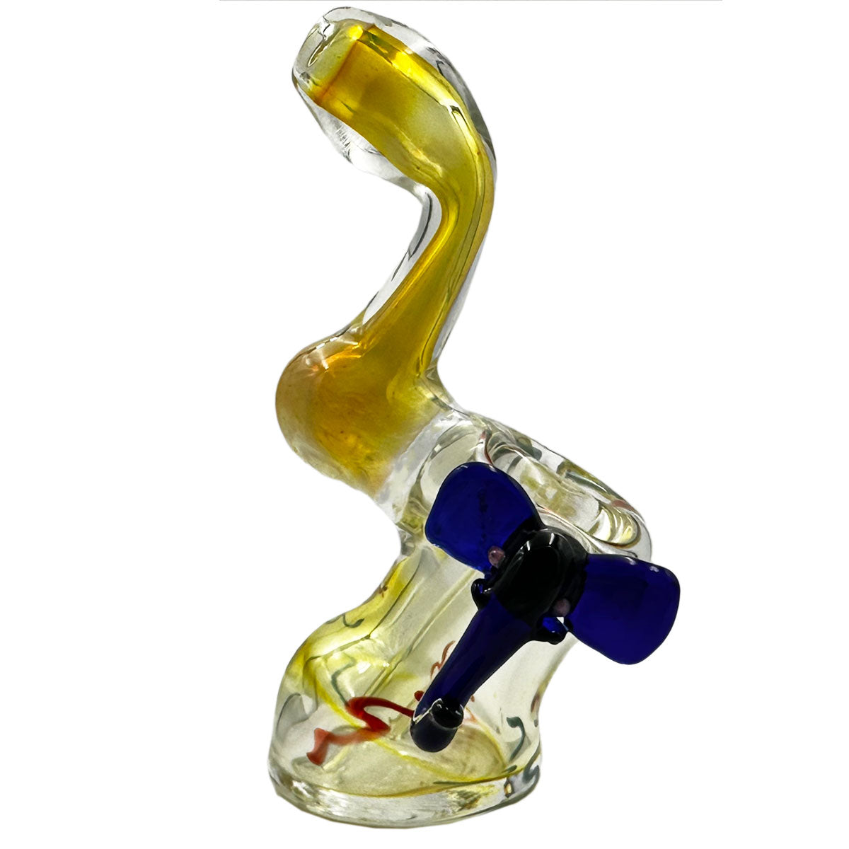 4.5"-6.5" Mad Hatter Fumed Glass Sherlock & Hammer Bub's w/ Elephants [BUB-G-23]