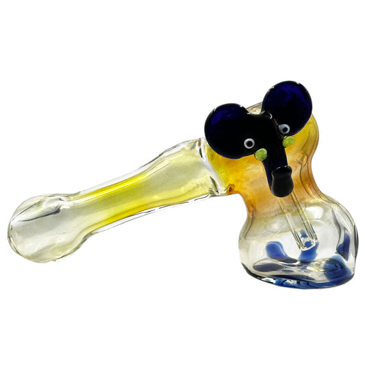 4.5"-6.5" Mad Hatter Fumed Glass Sherlock & Hammer Bub's w/ Elephants [BUB-G-23]