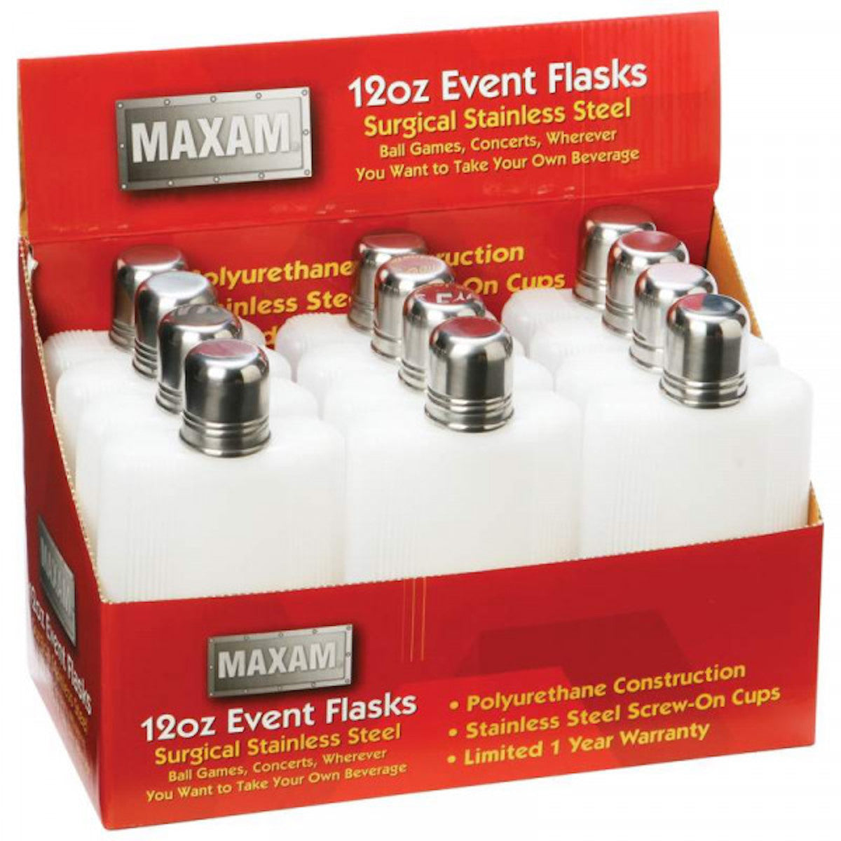 12oz Event Flask with Stainless Steel Cup [FL-12]