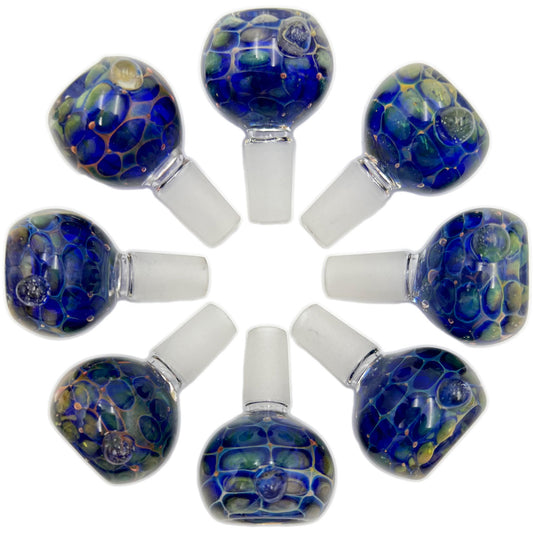 14mm Glass Fumed Inside-Out Heavyweight Bowl w/ Snakeskin Pattern [GB-31]
