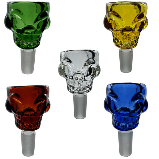14mm Glass Skull Bowl - Assorted Colors [GB-35]