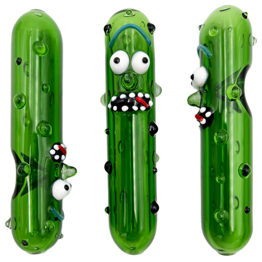 5" Glass Pickle Hand Pipe [HP-G-136]
