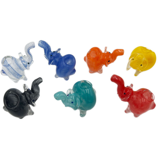 2.5" Glass Elephant Hand Pipe - Assorted Colors [HP-G-151]