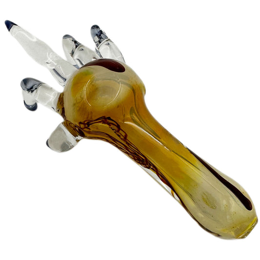 6" Glass Hand Pipe Giving The Bird [HP-G-191B]