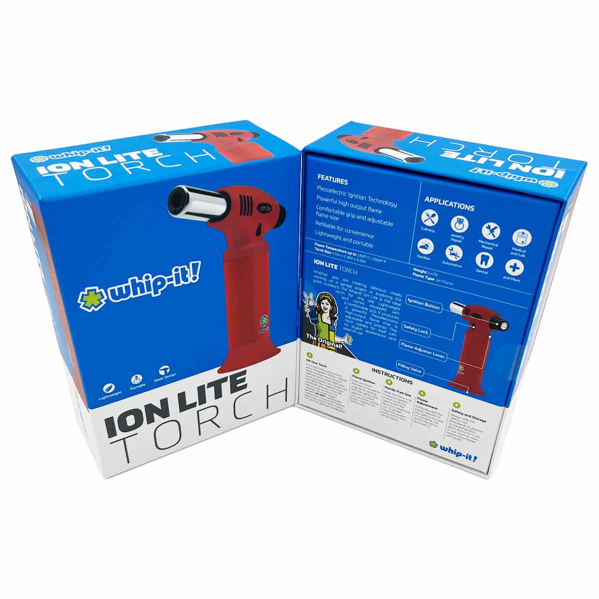 Whip-it Ion Light Single-Flame Torch - 12 Colors [T-IONLT]