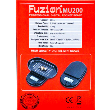 Fuzion MU Series Digital Scale - 200g x 0.01g [MU-200]