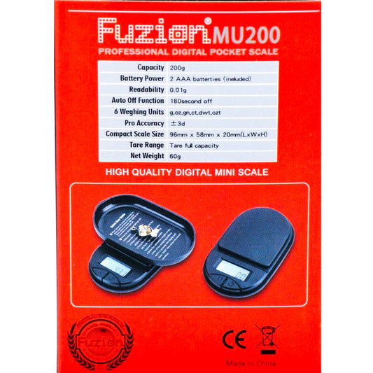 Fuzion MU Series Digital Scale - 200g x 0.01g [MU-200]