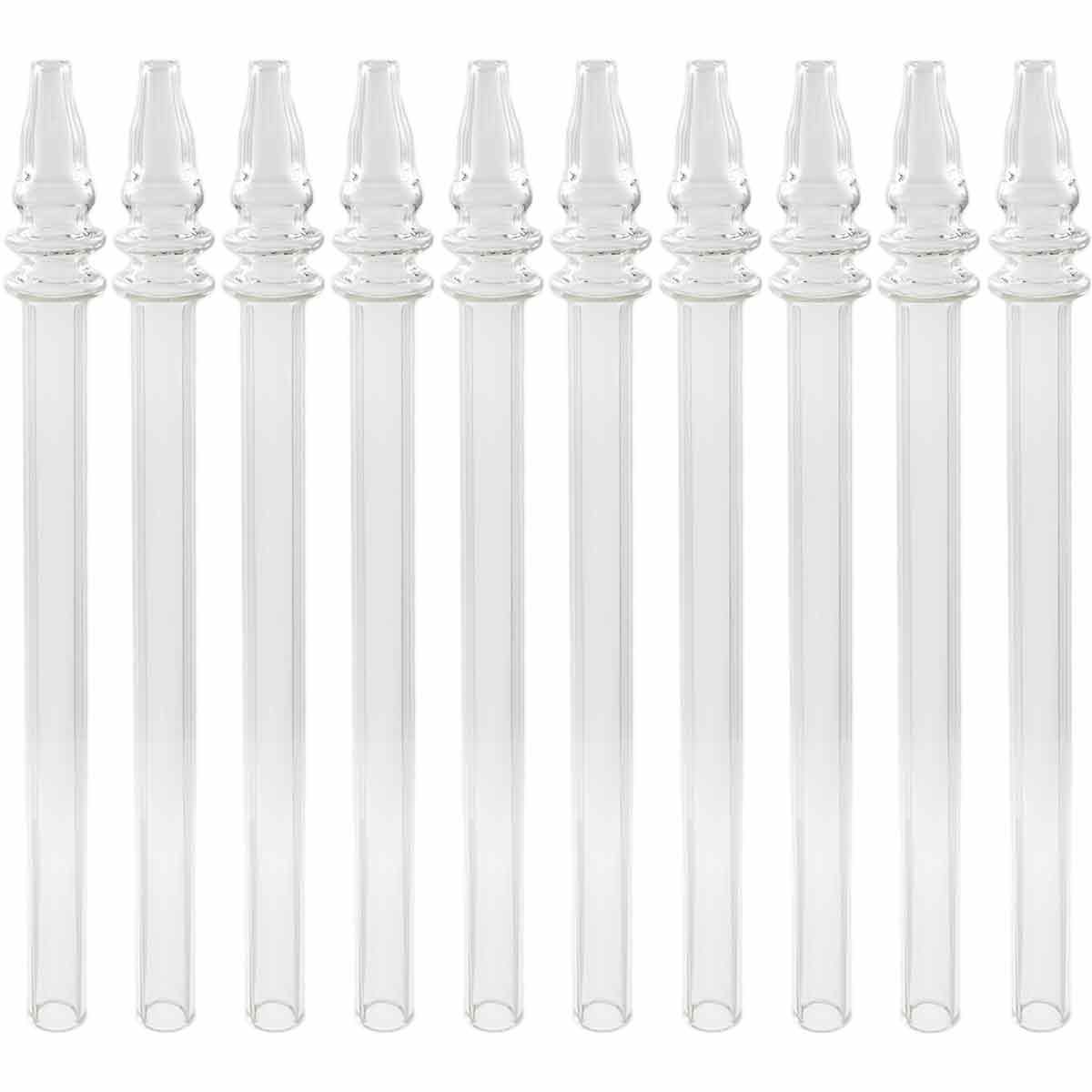 7.5" XL Thick Borosilicate Glass Honey Straw w/ Maria Rings [NC-G-54B]