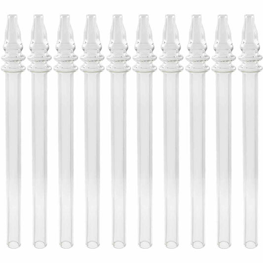 7.5" XL Thick Borosilicate Glass Honey Straw w/ Maria Rings [NC-G-54B]