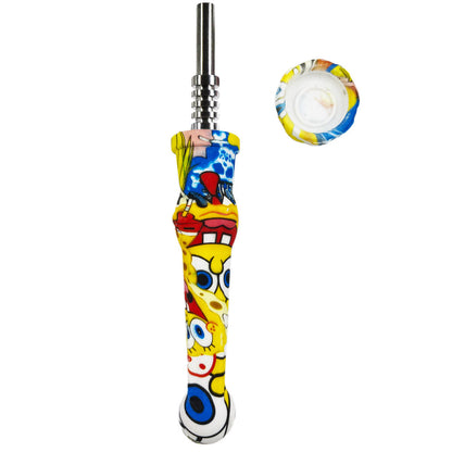 7.5" Sil. Nectar Collector Straw w/ 14mm Nail & Dab Dish - Now Over 20 Prints! [NC-S-7B]