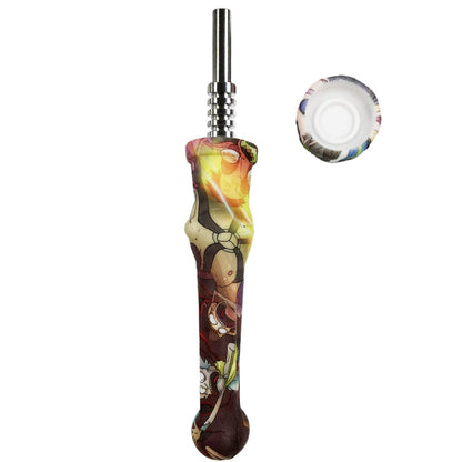 7.5" Sil. Nectar Collector Straw w/ 14mm Nail & Dab Dish - Now Over 20 Prints! [NC-S-7B]