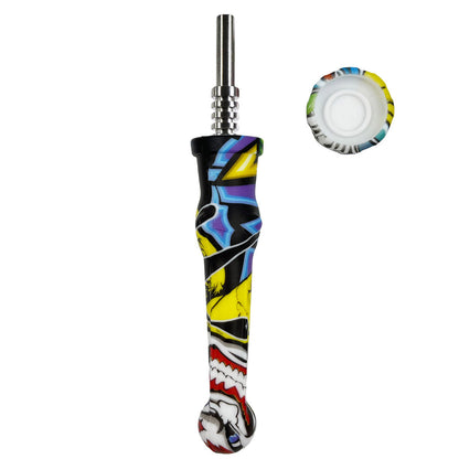 7.5" Sil. Nectar Collector Straw w/ 14mm Nail & Dab Dish - Now Over 20 Prints! [NC-S-7B]