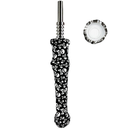 7.5" Sil. Nectar Collector Straw w/ 14mm Nail & Dab Dish - Now Over 20 Prints! [NC-S-7B]