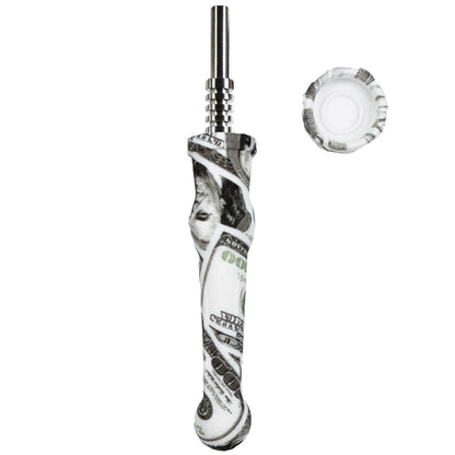 7.5" Sil. Nectar Collector Straw w/ 14mm Nail & Dab Dish - Now Over 20 Prints! [NC-S-7B]