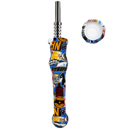 7.5" Sil. Nectar Collector Straw w/ 14mm Nail & Dab Dish - Now Over 20 Prints! [NC-S-7B]