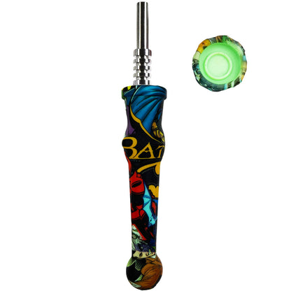 7.5" Sil. Nectar Collector Straw w/ 14mm Nail & Dab Dish - Now Over 20 Prints! [NC-S-7B]